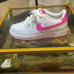 Nike Air Force ones White and Pink Sneakers Classic Design